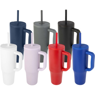 Logo trade corporate gift photo of: Brady 900 ml RCS certified insulated tumbler with silicone straw